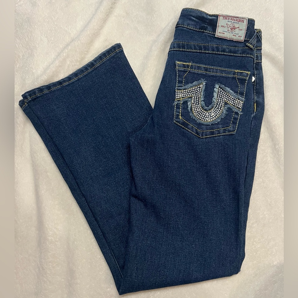 True religion size 10 girls jean pants Joey high rise flare